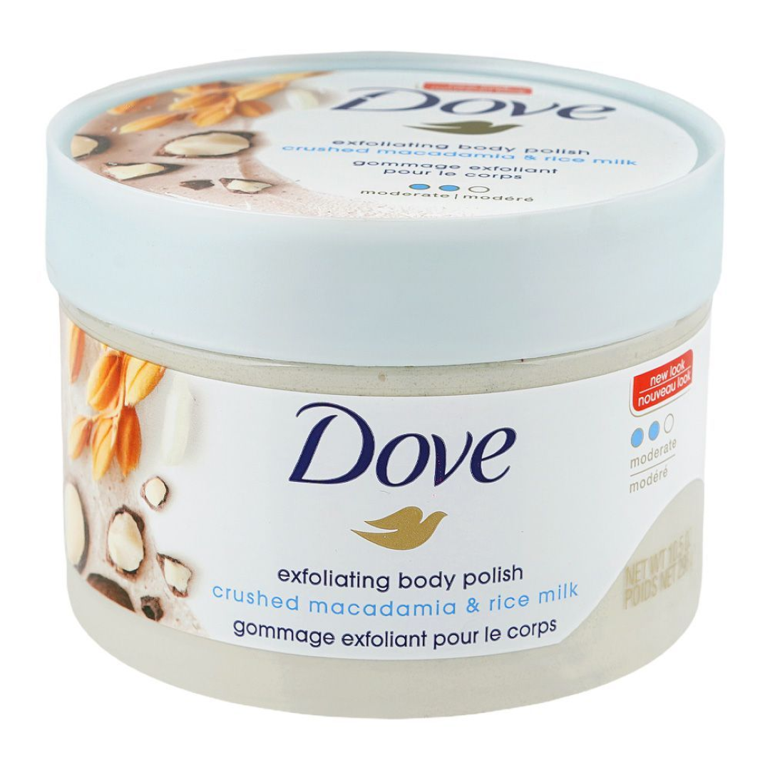 DOVE BODY POLISH MACADAMIA N RICE MILK 298G